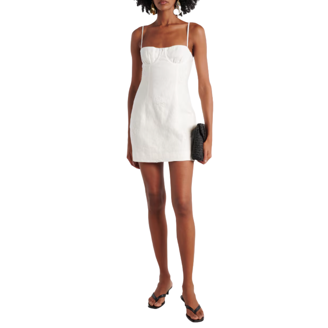 sir linen mini dress Noemi Halter Mini Dress | Ivory