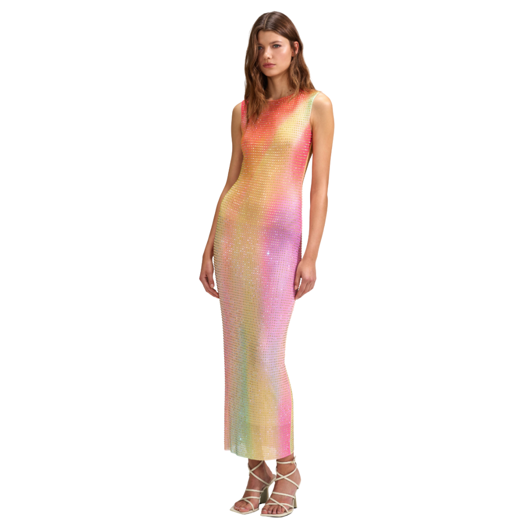 self portrait ombre mesh dress Self-Portrait Mesh Rhinestone Midi Dress, US 6 – reclothe
