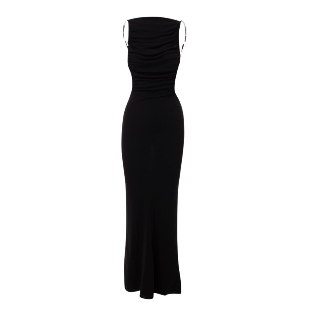 Christopher Esber Sculptured Strapped Ruched Backless Dress, US 2